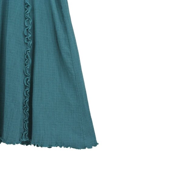 Free People Midi Blue Ruffle Detail Dress w/ Detachable Straps - Picture 3 of 8